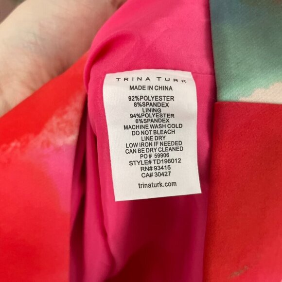 Trina Turk Watercolor Floral Off The Shoulder Sheath Dress Size 6 - Picture 4 of 6